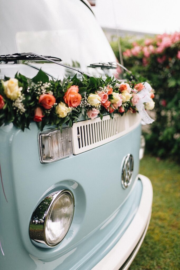 vintage van, wedding, volkswagen
